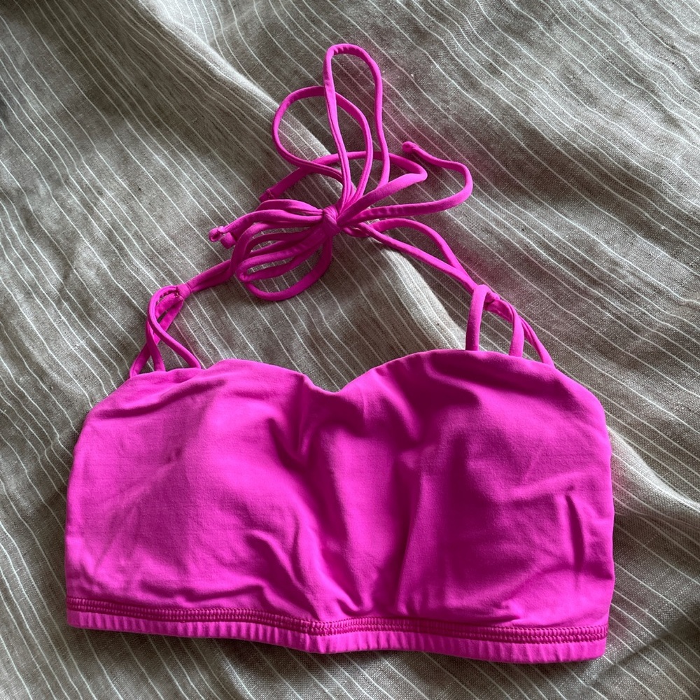 LULULEMON fuschia pink halter tie sports bra